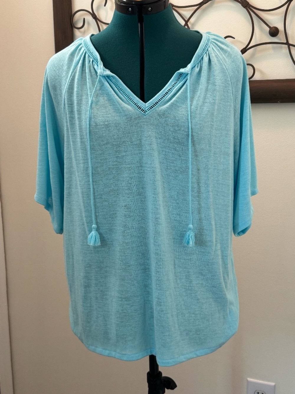 Chico's Teal Teal Blue Top Sz 1